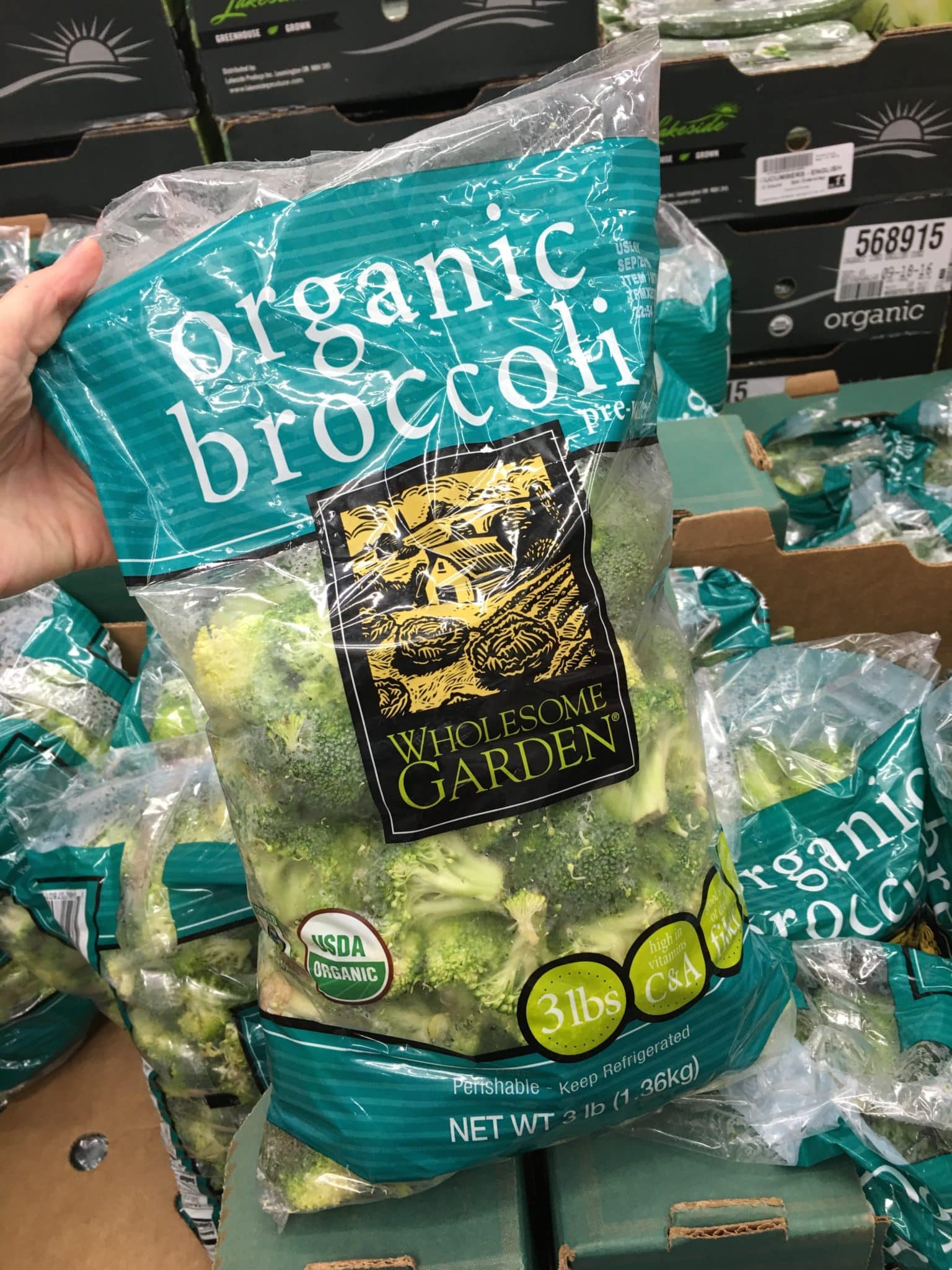 Organic broccoli from Costco