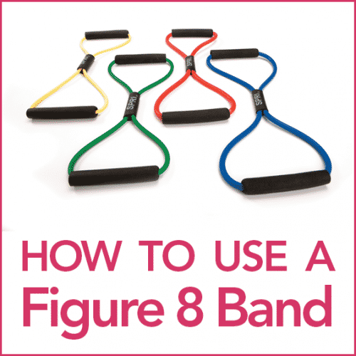 Four Figure 8 Bands on a white background with the words "How To Use A Figure 8 Band"