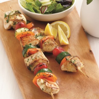 This simple lemon basil chicken kebab recipe is so easy ant tastes amazing! The kebabs have a delicious Mediterranean flavor and the chicken stays juicy and moist.