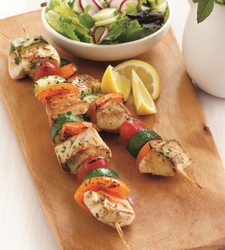 This simple lemon basil chicken kebab recipe is so easy ant tastes amazing! The kebabs have a delicious Mediterranean flavor and the chicken stays juicy and moist.
