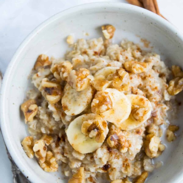 You can't beat this warm banana bread oatmeal recipe for a delicious and healthy recipe.