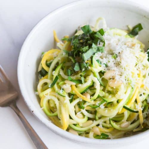 Upgrade your typical pasta with zoodles! Easy, quick and delish. #zoodles #healthyrecipe