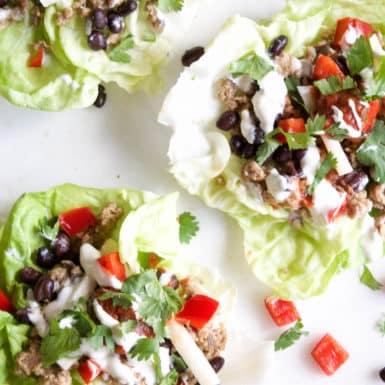 Go gluten-free with these delicious turkey taco lettuce cups!