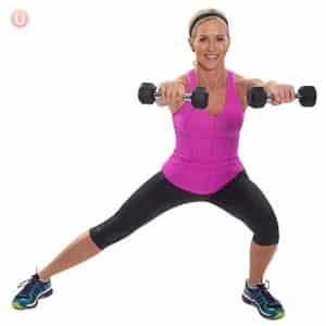 How To Do Alternating Side Lunge with Front Raise