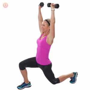 How to do a Stationary Lunge to Overhead Press