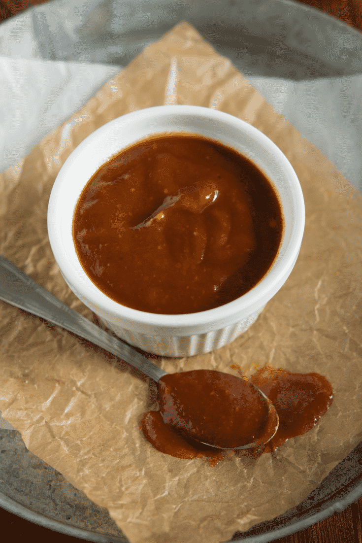 BBQ sauce for healthy pulled pork sandwiches in a bowl