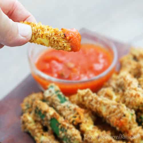 These zucchini fries are perfectly crunchy and so much better for you than the potato alternative!