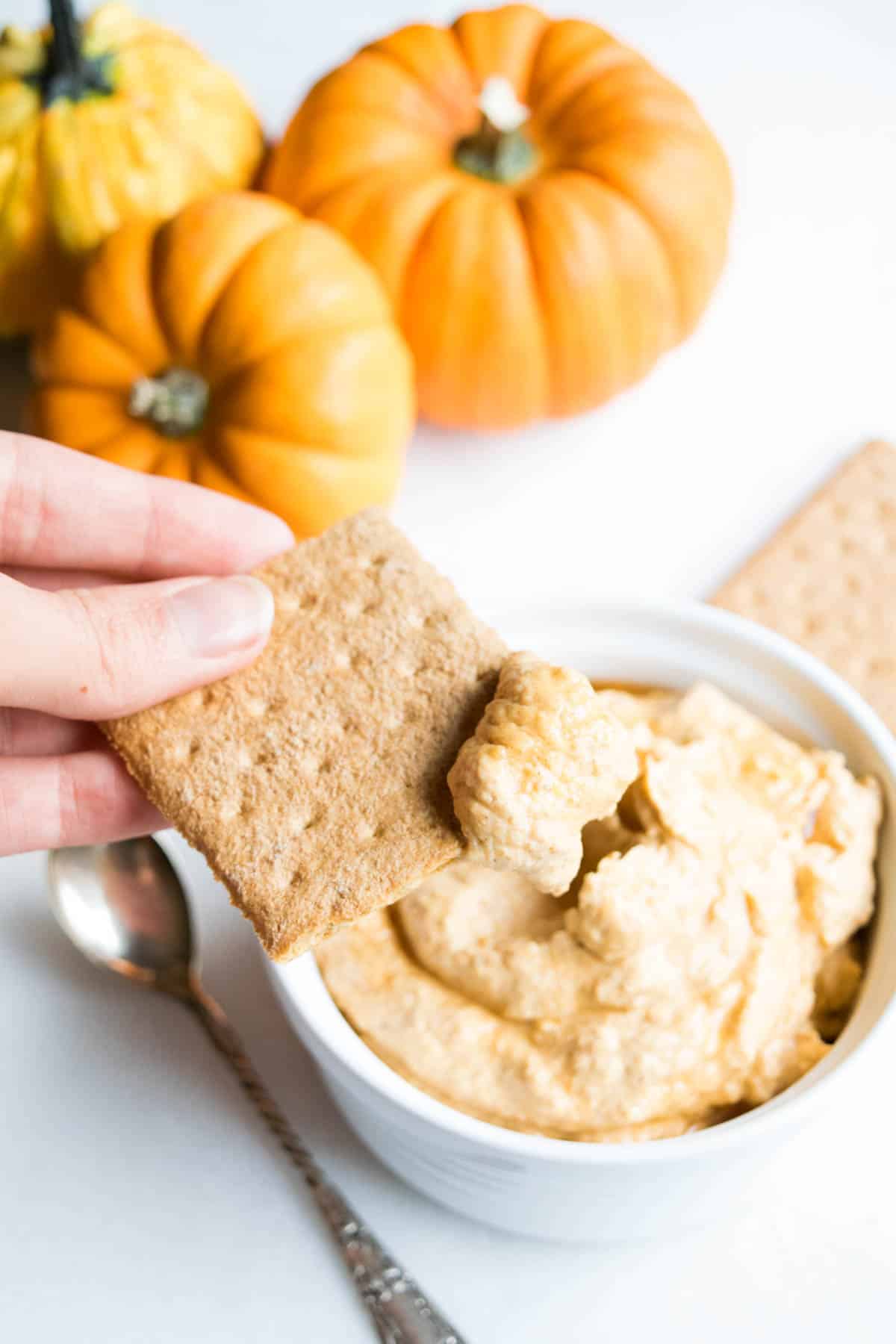 Whip up this super easy pumpkin pie cheesecake dip for your next fall get-together.