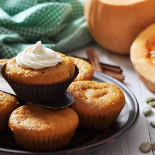 All you need are 2 ingredients for these delicious pumpkin muffins!