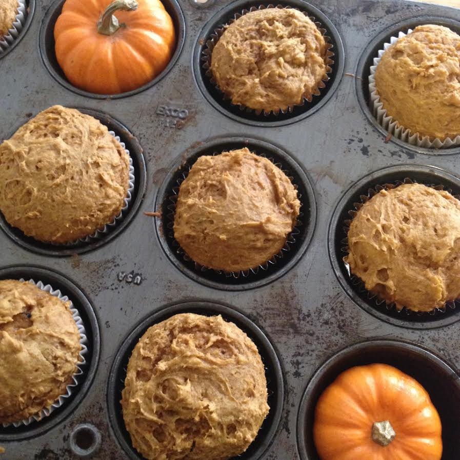 2-Ingredient Pumpkin Spice Muffins still in cupcake tins