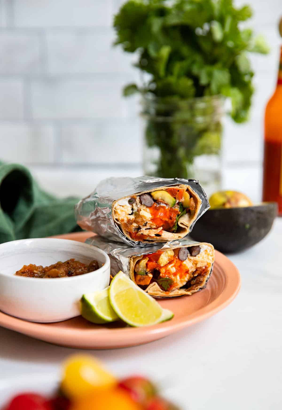 Healthy Breakfast Burritos with Sweet Potato