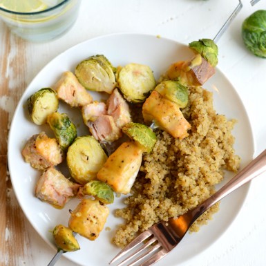 Maple Dijon Baked Salmon Skewers with Herb Quinoa