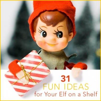 an elf holding a gift