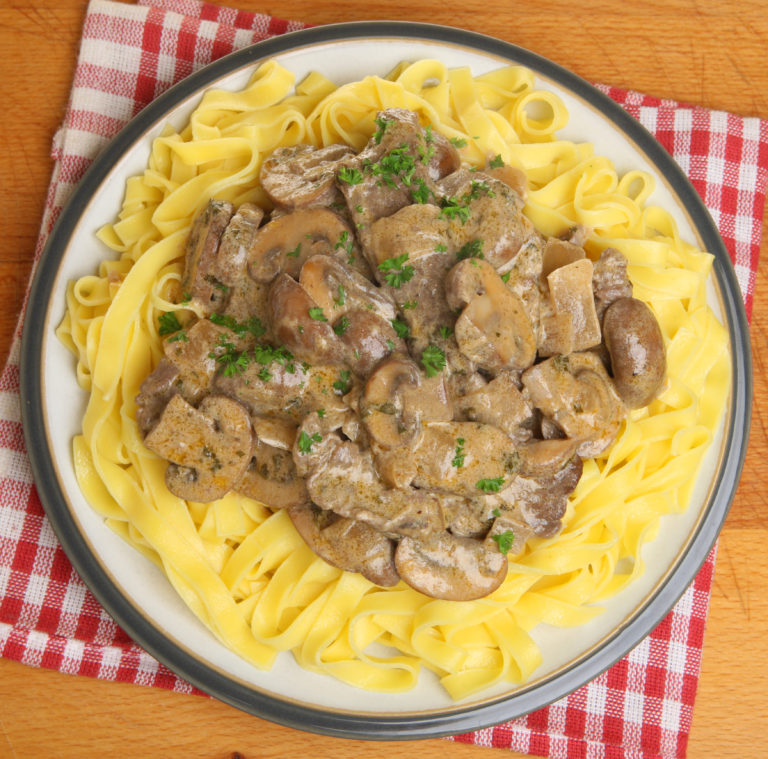 Try this twist connected  the classical  beef stroganoff made with murphy  noodles!