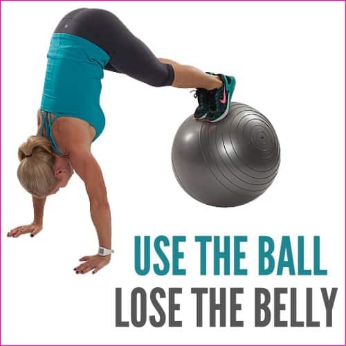 Chris Freytag demonstrating a stability ball exercise for an ab workout.