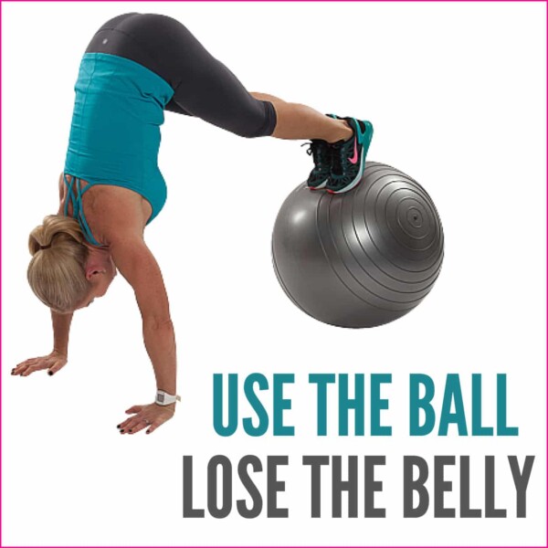 Chris Freytag demonstrating a stability ball exercise for an ab workout.