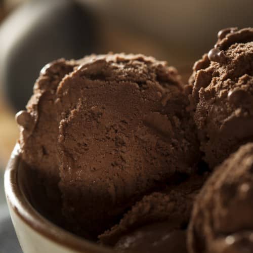 Homemade dark chocolate ice cream recipe. Without dairy or refined sugar, it's practically guilt-free!