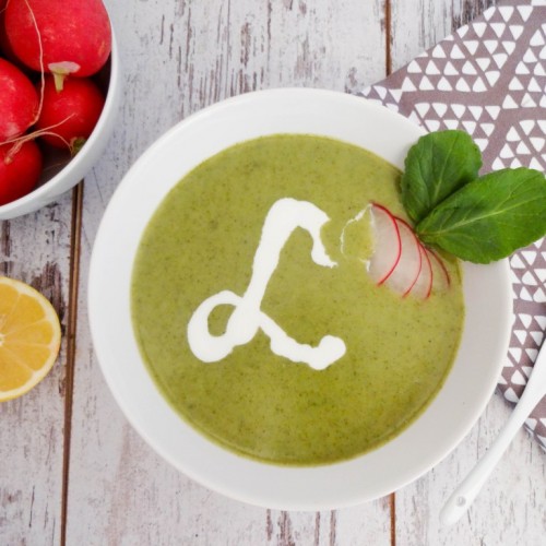 A detox in a bowl this creamy gluten-free, vegan cleansing green radish soup is filled with delicious vegetables and sweetened with creamy coconut milk.