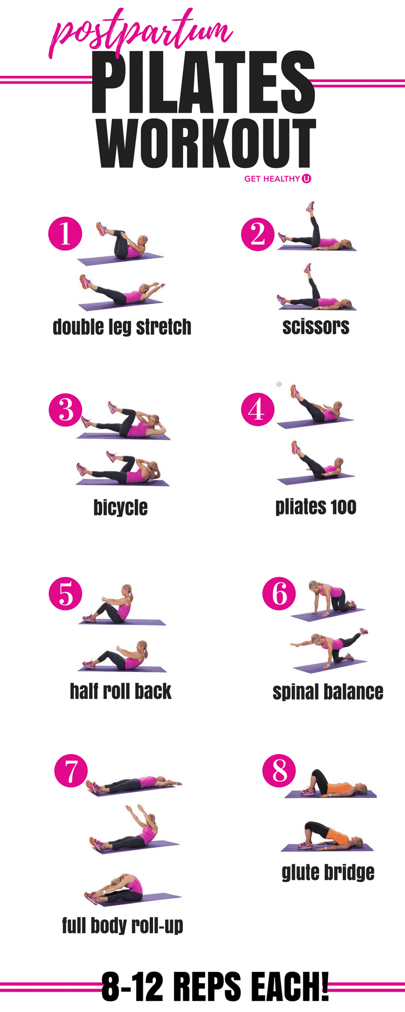 This is a postpartum pilates workout to help you tone your muscles and burn that baby fat!