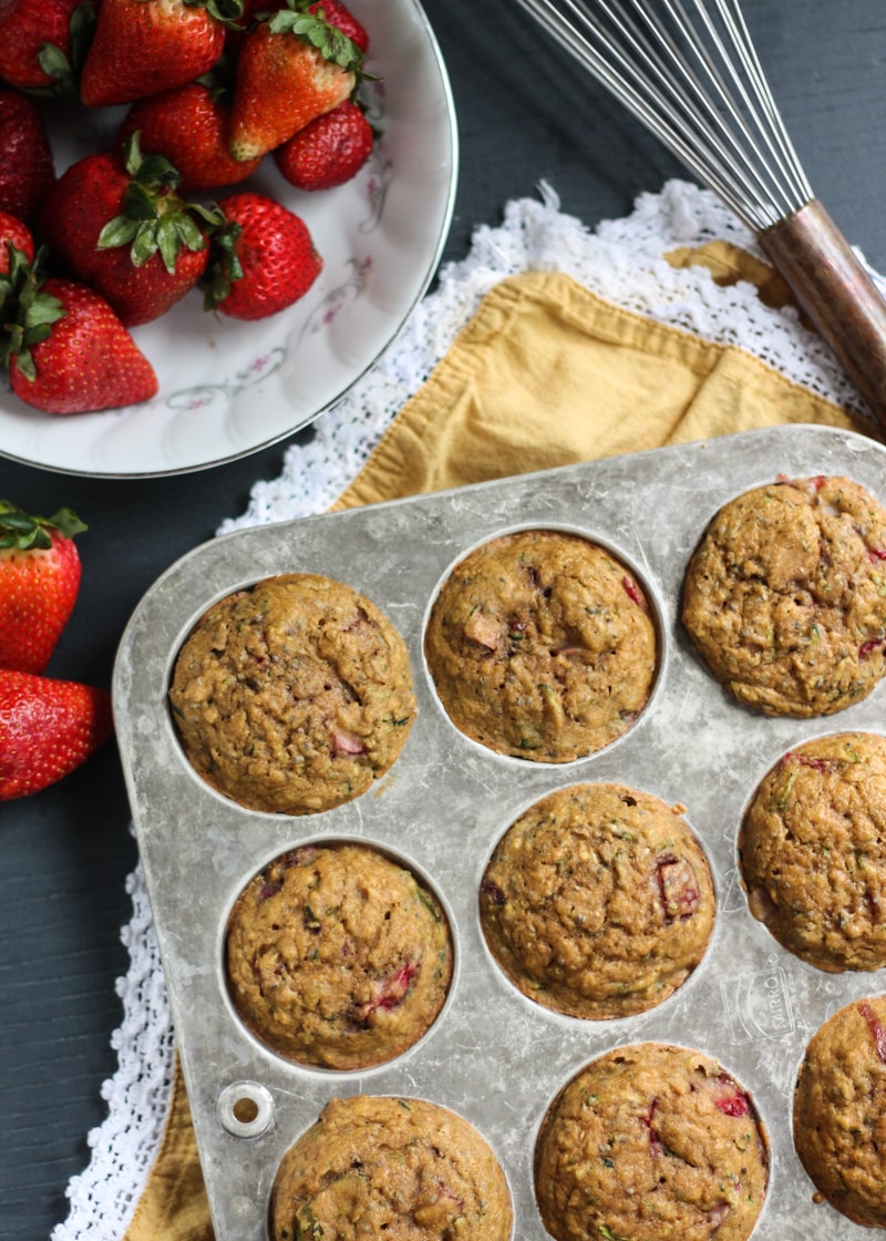 Bake these moist, low-calorie zucchini muffins made with all natural ingredients, packed with flavor and has a hidden serving of vegetables!