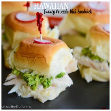 Whip up these healthy and delicious Hawaiian avocado turkey mini sandwiches in just a few minutes for a delicious appetizer!