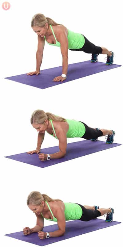 Army crawl push-ups are a perfect tricep-toning exercise.