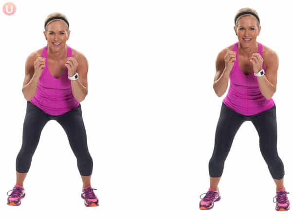 Use moves like the lateral shuffle to get a HIIT workout in that's safe for your knees.