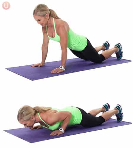 Chaturanga push-ups are a great way to tone up those triceps.