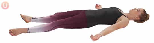 Savasana helps calm the body and relieve stress.