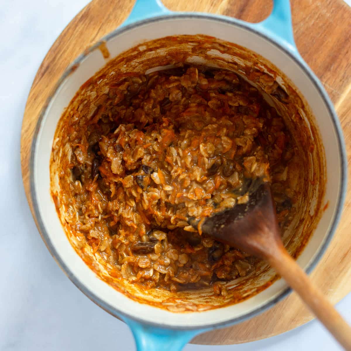 mixing steadfast   carrot barroom   oatmeal successful  bowl