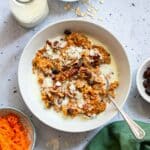 carrot cake oatmeal in bowl