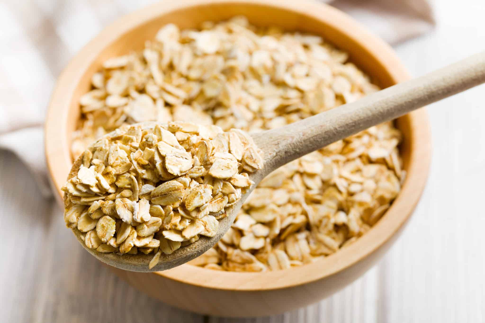 Bowl of oats with spoon