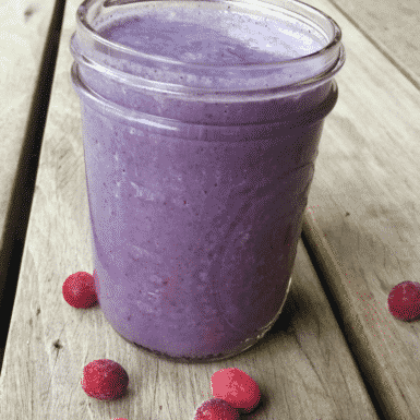 Whip up this healthy antioxidant rich purple rain smoothie filled with fresh berries!