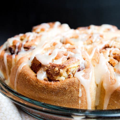 This recipe combines cinnamon rolls and banana bread in the best way. Made with whole wheat flour and less sugar, this healthier spin is perfect for brunch!
