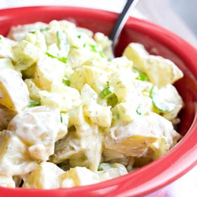 Dig into this delicious low-calorie creamy potato salad recipe that is ready to serve in 20 minutes!