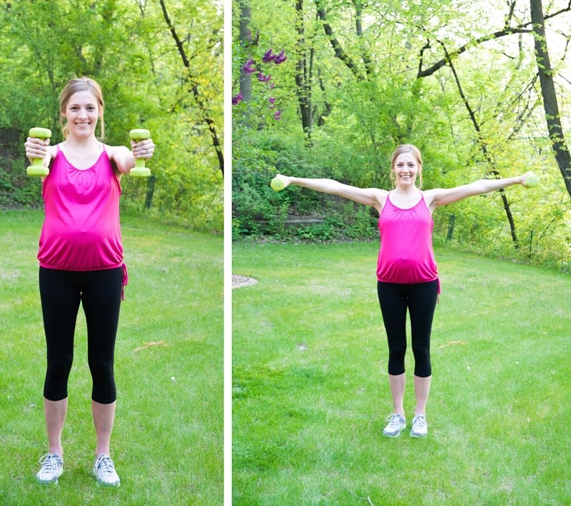Try these dumbbell moves for a great prenatal workout.