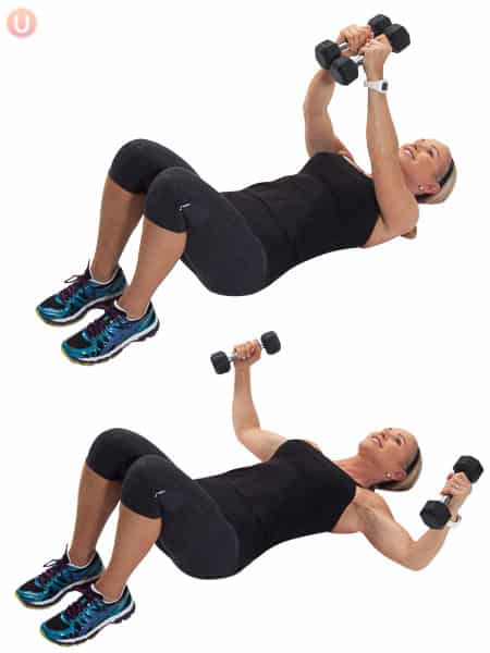 Try a chest fly to build upper body strength.