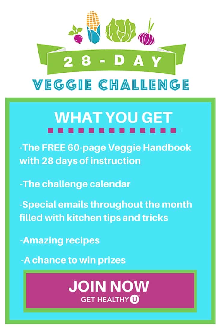Join our 28-Day Veggie Challenge to learn new ways to make your favorite veggies, tons of nutritional info and up that veggie intake! #28dayveggiechallenge #eatyourveggies