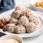 prepared carrot cake protein bites on platter