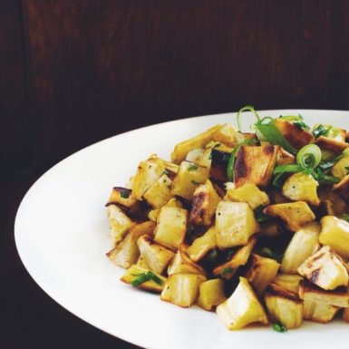 Try these parsnip and garlic chive home fries for a twist on a classic side dish!