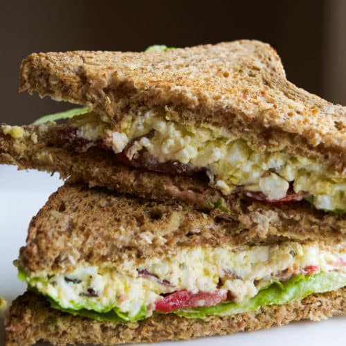 Try this fun twist on a classic egg salad! #blt #sandwich