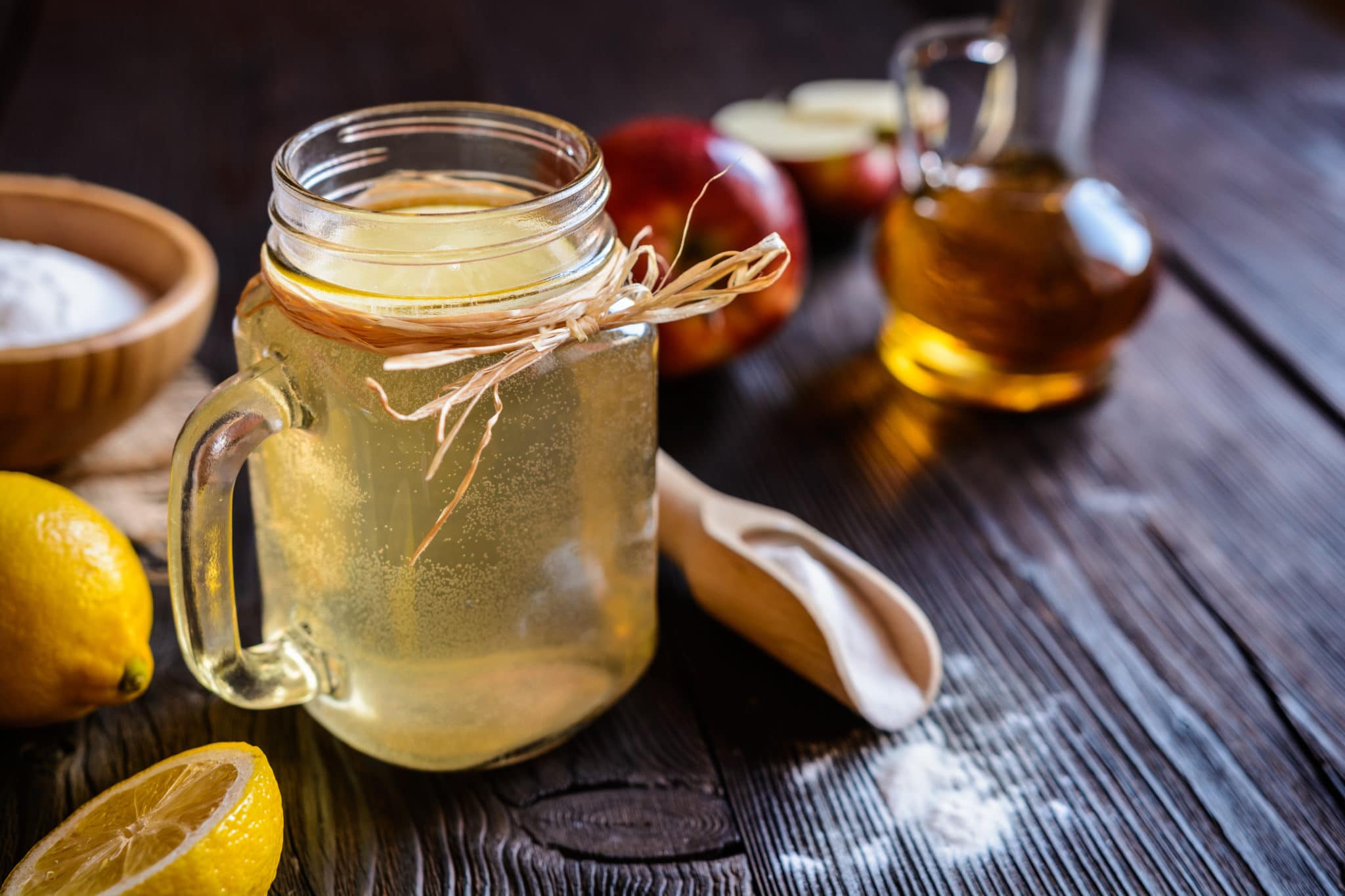 Apple cider vinegar drink with lemon