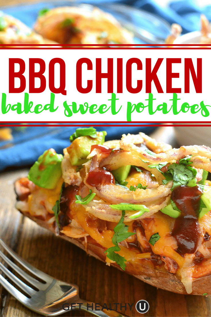 Check out this delicious and healthy spin on a comfort-food-classic! This BBQ Chicken Baked Sweet Potato recipe will be a crowd favorite at any dinner!