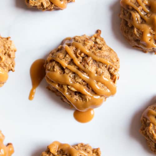Apple Oatmeal Cookies with Peanut Butter Glaze - Get Healthy U