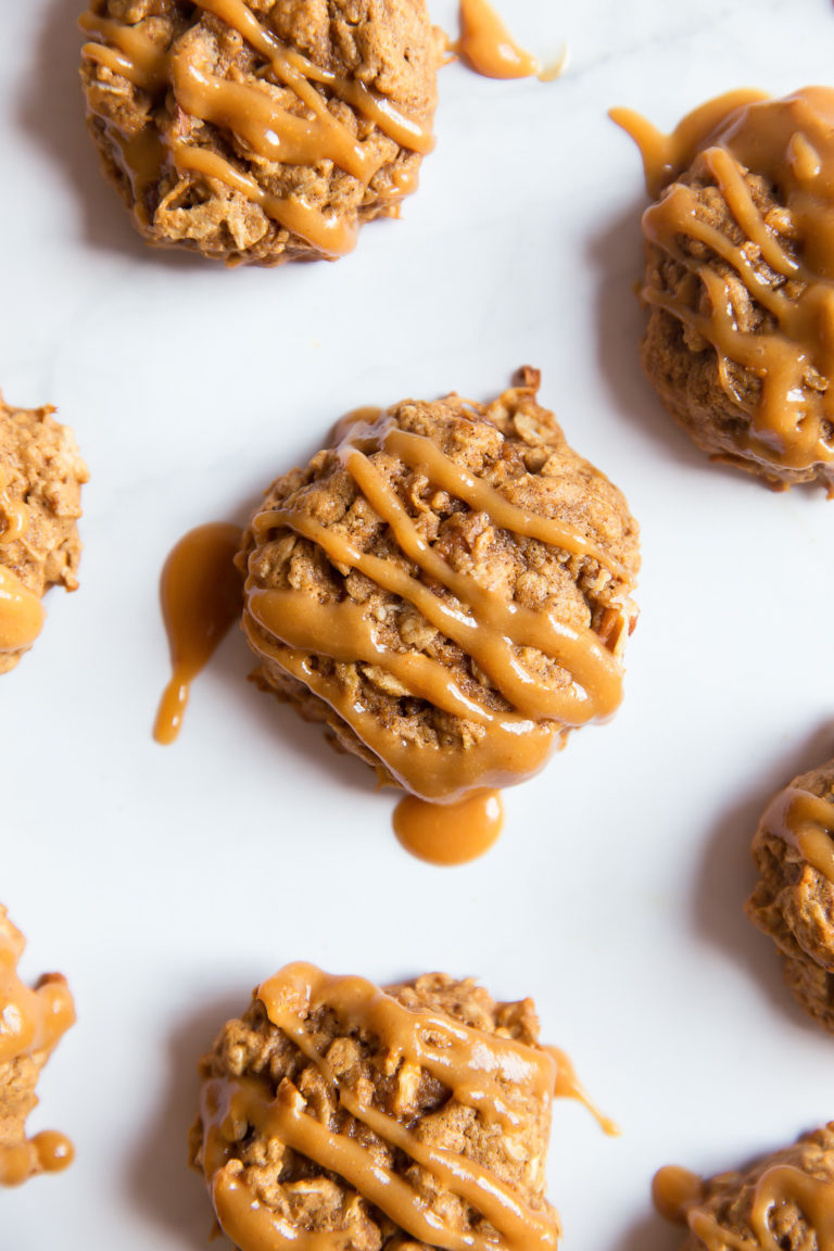Check retired  these delicious Whole Wheat Apple Oatmeal Cookies with Peanut Butter Glaze!