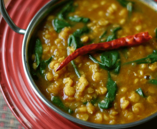 Check out this recipe for Slow Cooker Chana Dal With Spinach Soup!