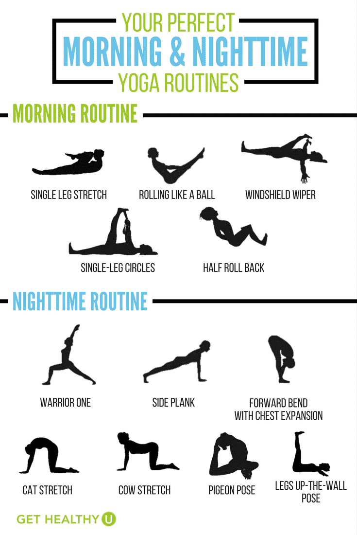 Here are your daily 10-minute yoga routines for both morning and nighttime! These workouts will help improve posture, flexibility, balance and improve your mood!
