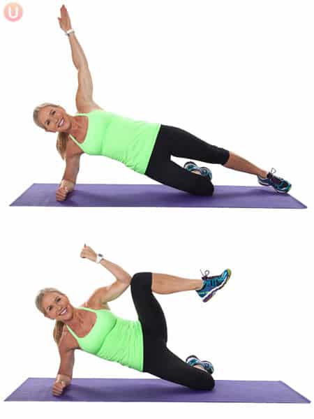 side plank crunch flat stomach workout