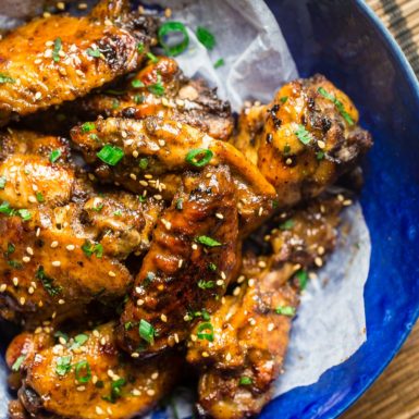 It takes just 5 minutes to prep this healthier slow cooker chicken wing recipe with 5 spice pineapple sauce.