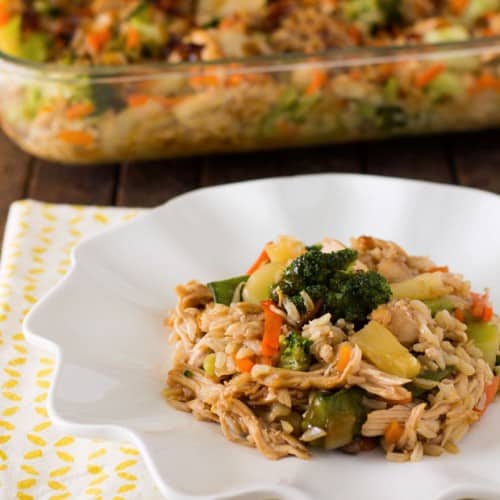 Low calorie teriyaki chicken and rice casserole